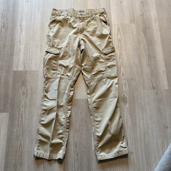 Men's Carhartt Khaki Tan Force Ripstop Rugged Flex Cargo Work Pants Sz 34 x 34 - Picture 1 of 7
